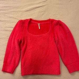 Free People pink fluffy sweater
